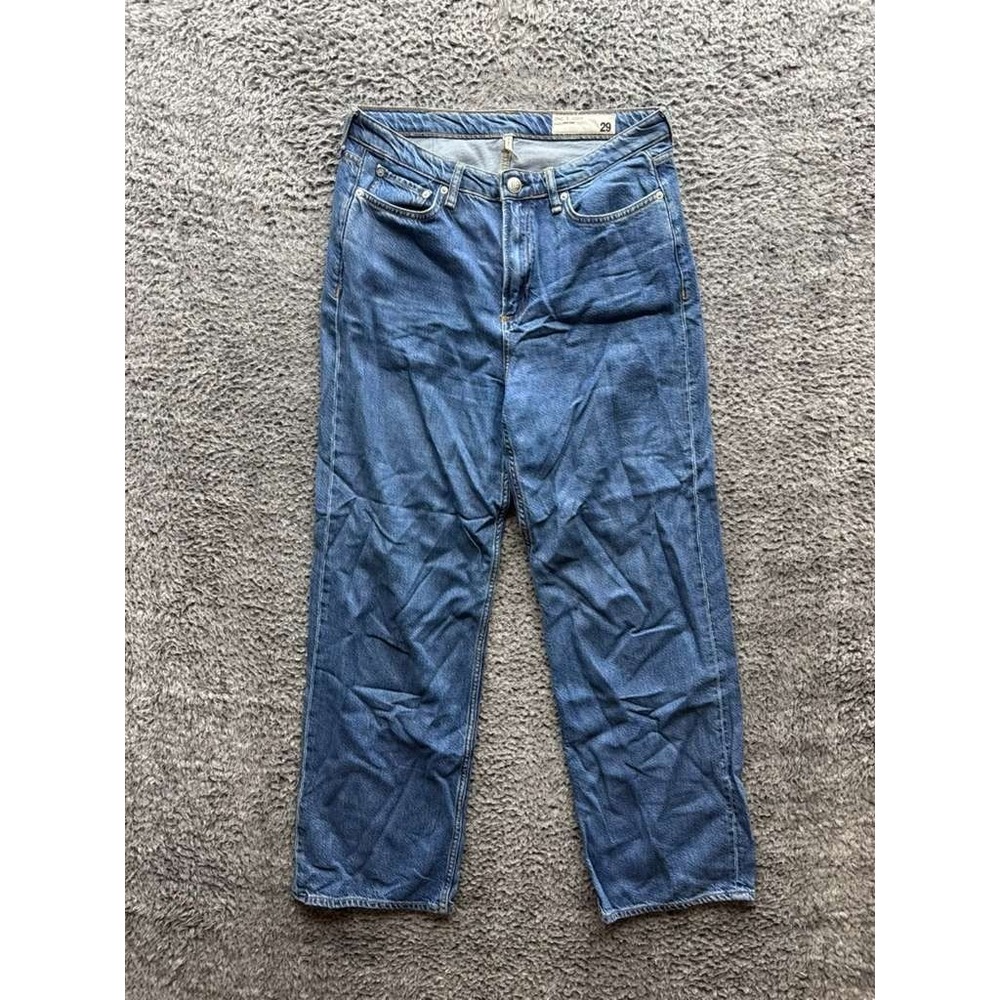 Rag & Bone Logan Low-Rise Wide Leg Denim Jeans Lily Medium Wash Womens Size 29